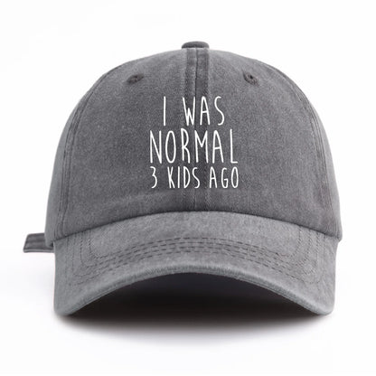 I Was Normal Print Washed Baseball Cap For Adults