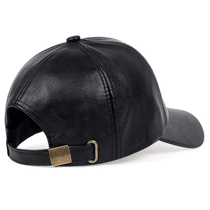 Men Vintage Baseball Cap PU Leather  Para Hombre Mens