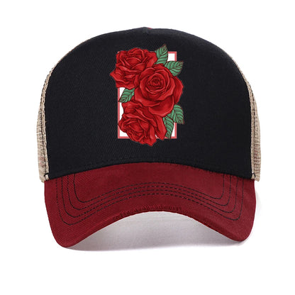 Unisex Rose Printing Baseball Cap For Men Women