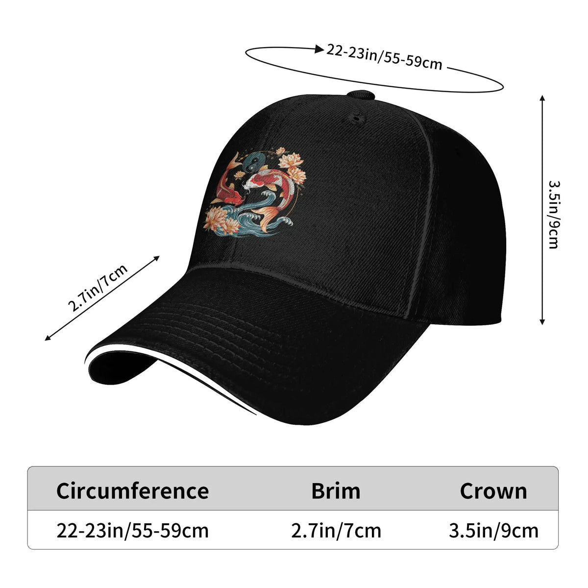 Japanese Koi Fish Sakura Baseball Cap