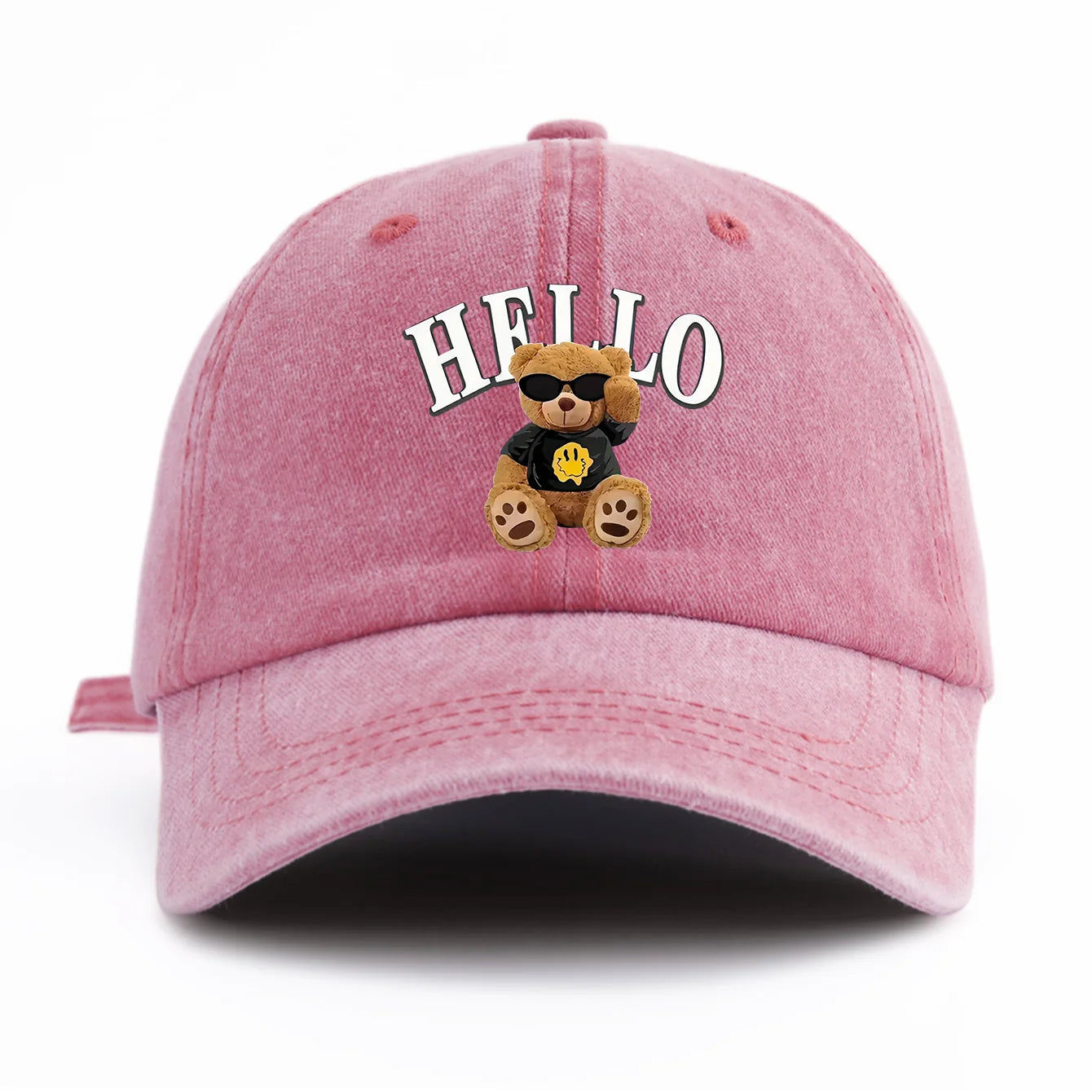 HELLOBEAR Print Washed Baseball Cap For Adults