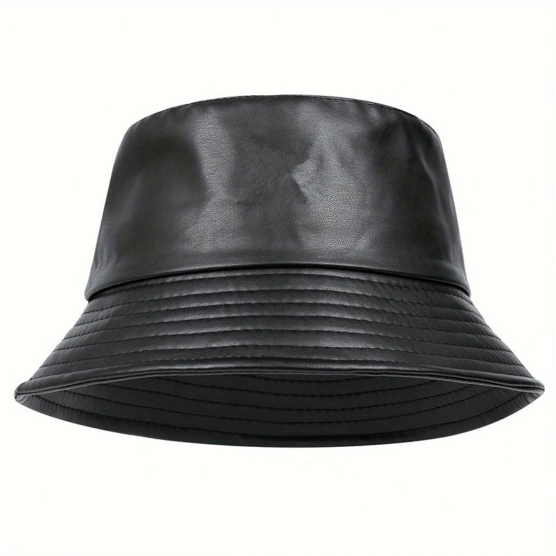 Winter Fashion Bucket Hat Artificial Leather Windproof Warm