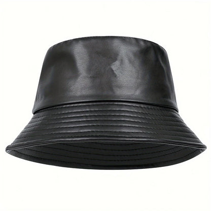Winter Fashion Bucket Hat Artificial Leather Windproof Warm