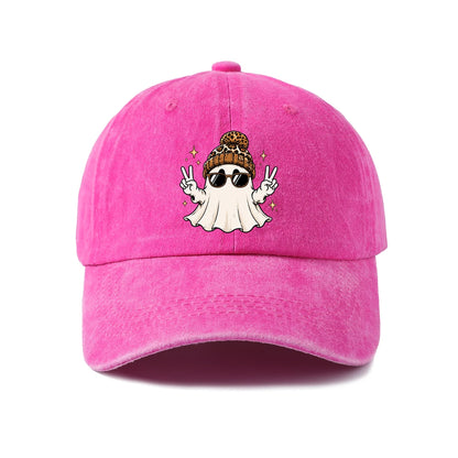 Cool Ghost with Sunglasses Graphic Baseball Cap