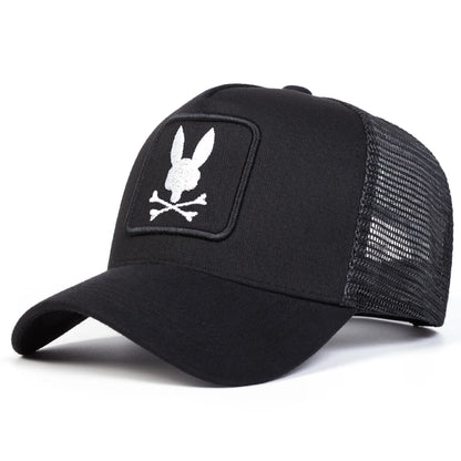 Unisex Rabbit Head Embroidery Baseball Net Caps