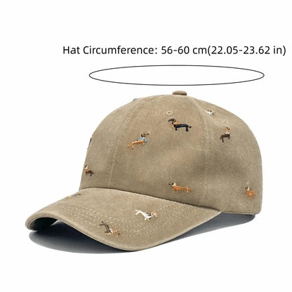 Fashion Punk Embroidery Puppy Cap Baseball Cap