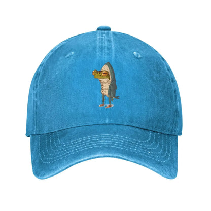 Frog Shark Adjustable Washed Denim Cotton Low Baseball Ball