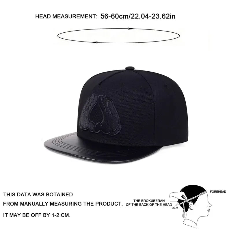 Unisex Hands With Love Embroidery Hip-Hop Hats Spring Autumn Outdoor Snapback Caps