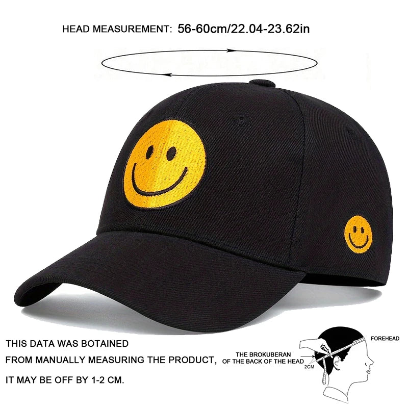 Unisex Smiling Face Embroidery Baseball Caps