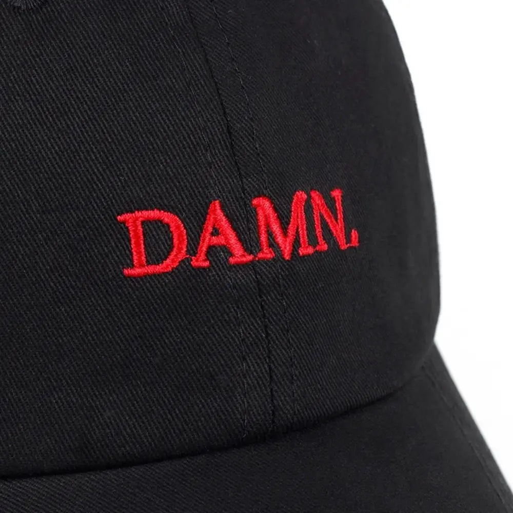 Letter DAMN Embroidery Baseball Cap Stitched Hip-hop Rapper Distressed Faded Cap