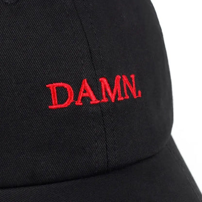 Letter DAMN Embroidery Baseball Cap Stitched Hip-hop Rapper Distressed Faded Cap