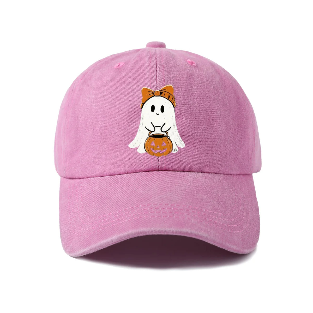 Ghost Girl with Pumpkin Graphic Baseball Cap