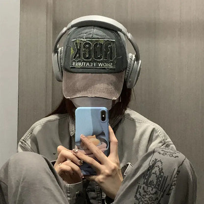 High Quality Letter ROCK Embroidery Cotton Baseball Cap