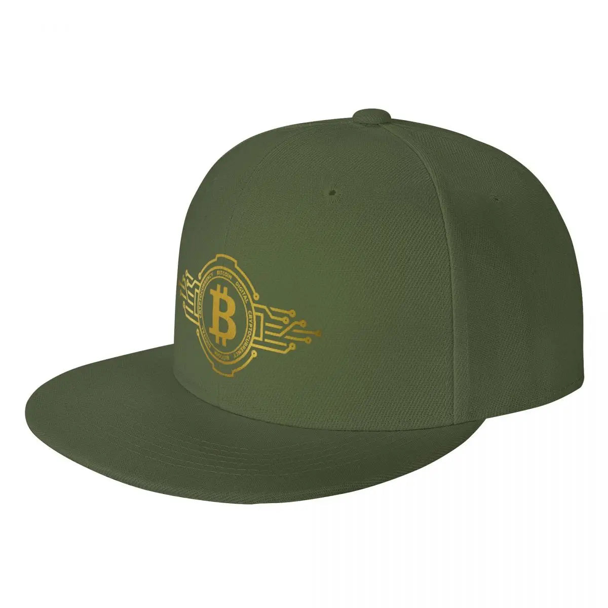Bitcoin Crypto Currency Traders Gold Coin Snapback Cap Panama Hat
