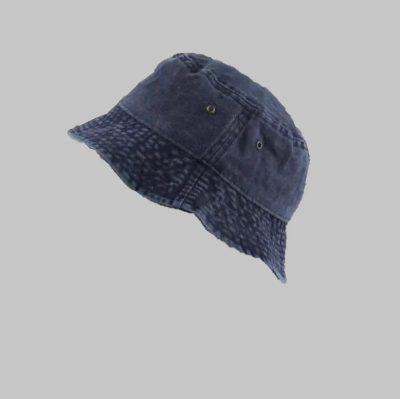 Fashion Women Men Washed Denim Solid Vintag Bucket Hats
