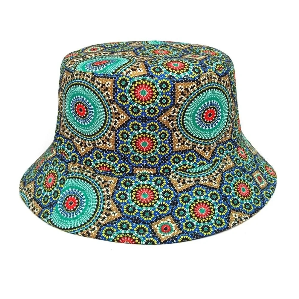 Reversible Sport Outdoor Sunscreen Caps Animal Letter Print Panama Bucket Hat