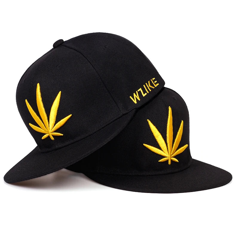 Spring Summer Maple Leaf Embroidery Baseball Cap Fashion Snapback Cap