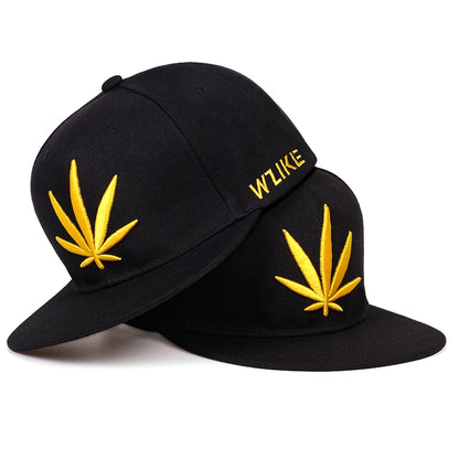 Spring Summer Maple Leaf Embroidery Baseball Cap Fashion Snapback Cap