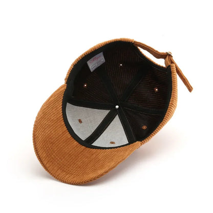Corduroy Baseball Cap Ladies Fashion C Letter Snapback Hat Adjustable Casual Hip Hop Cap For Men