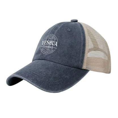 Yeshua Hamashiach Jesus The Messiah Print Summer Mesh Baseball Cap