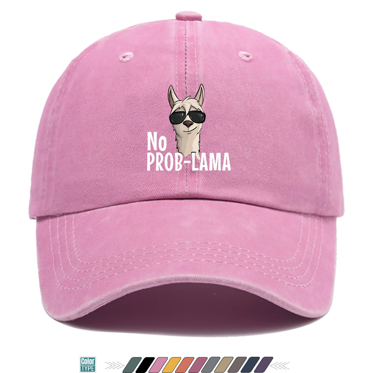 No Prob-Lama Print Trucker Baseball Cap