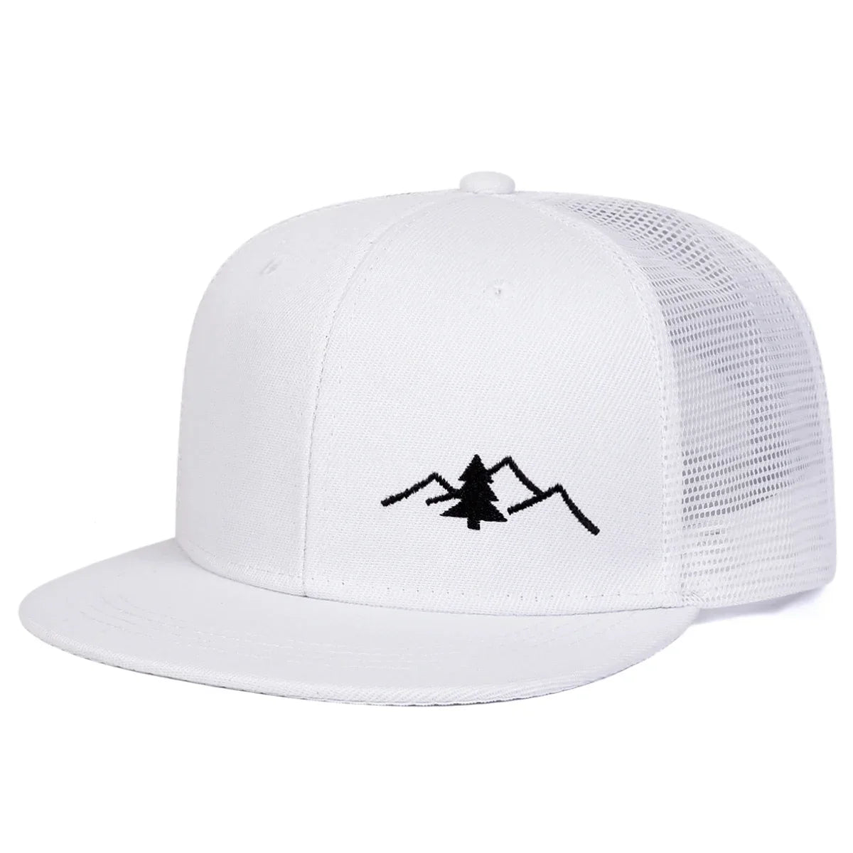 Unisex Mountain Tree Embroidery Hip-hop Net Hats