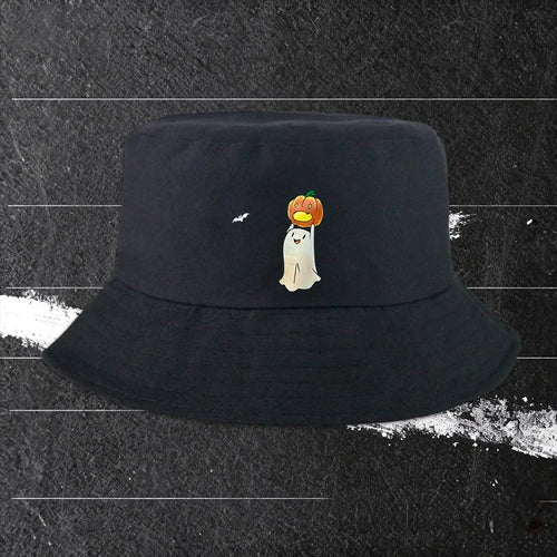 Halloween Pumpkin Ghost Print Bucket Hat
