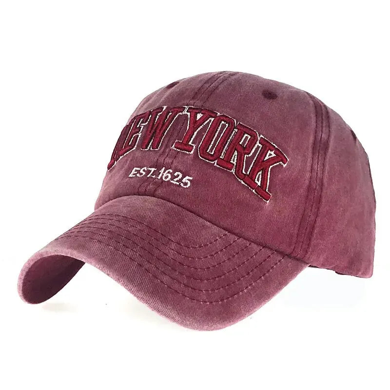 Spring And Autumn Washed Cloth Baseball Cap Embroidered Letters New York