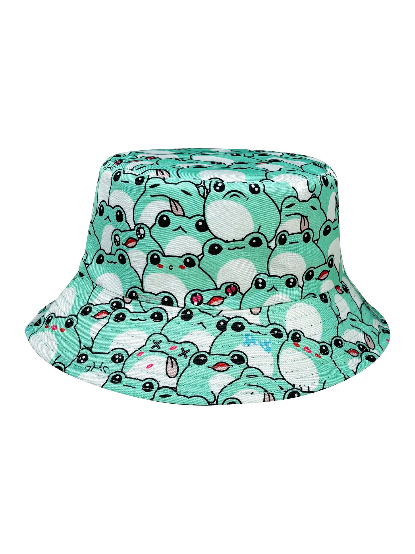 Cartoon-Style Playful Frog Bucket Hat