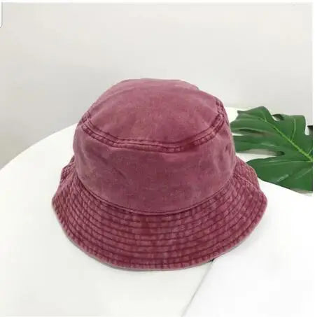 Washed Denim Bucket Hat Women Fisherman's Hat Bucket Hat