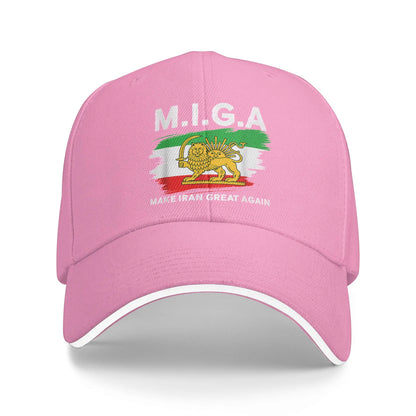 Make Iran Great Again Emblem Of Iran MIGA Baseball Cap