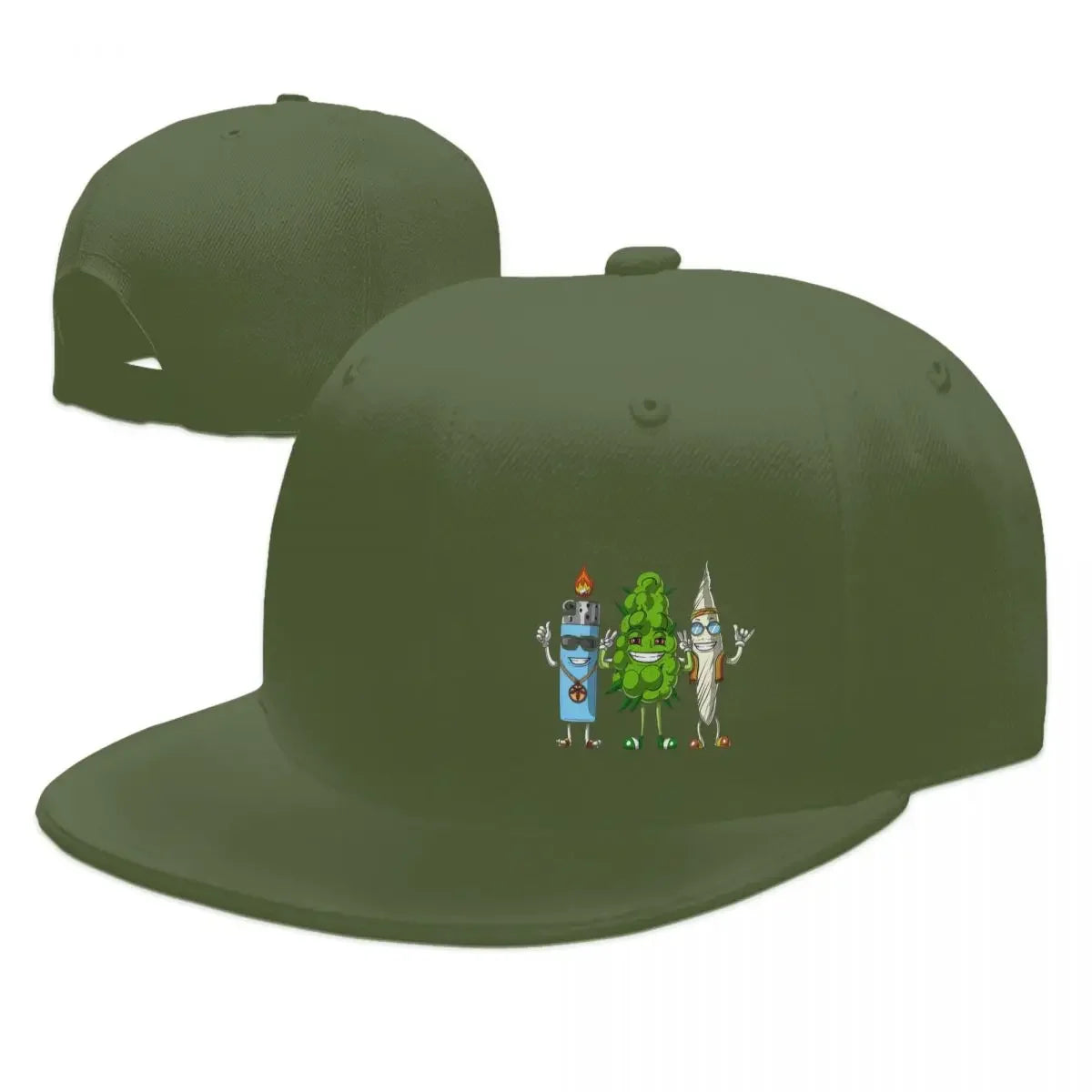 Weed Bud Joint Lighter Baseball Caps Snapback Men