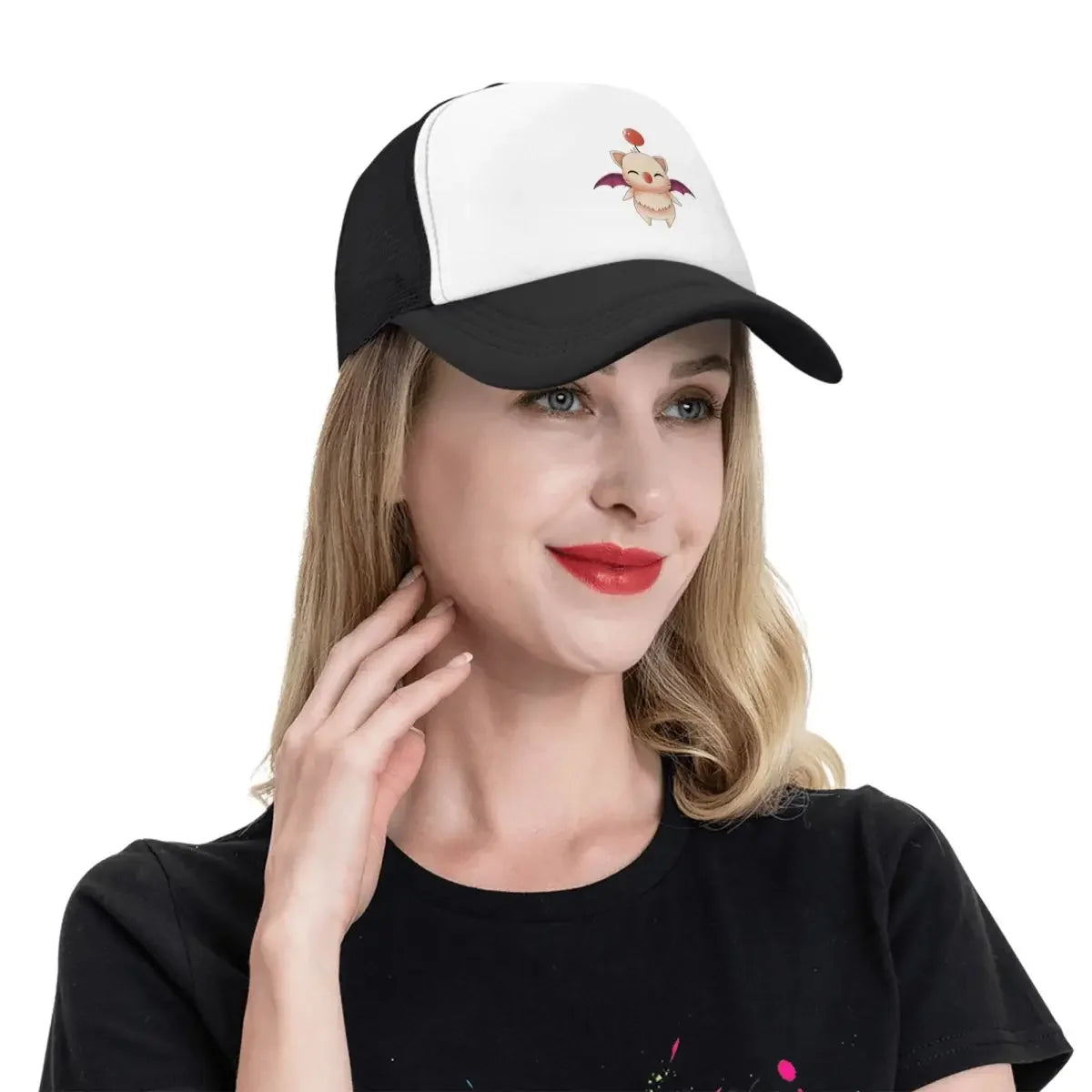 Custom Final Fantasy Moogle Trucker Hat Baseball Cap