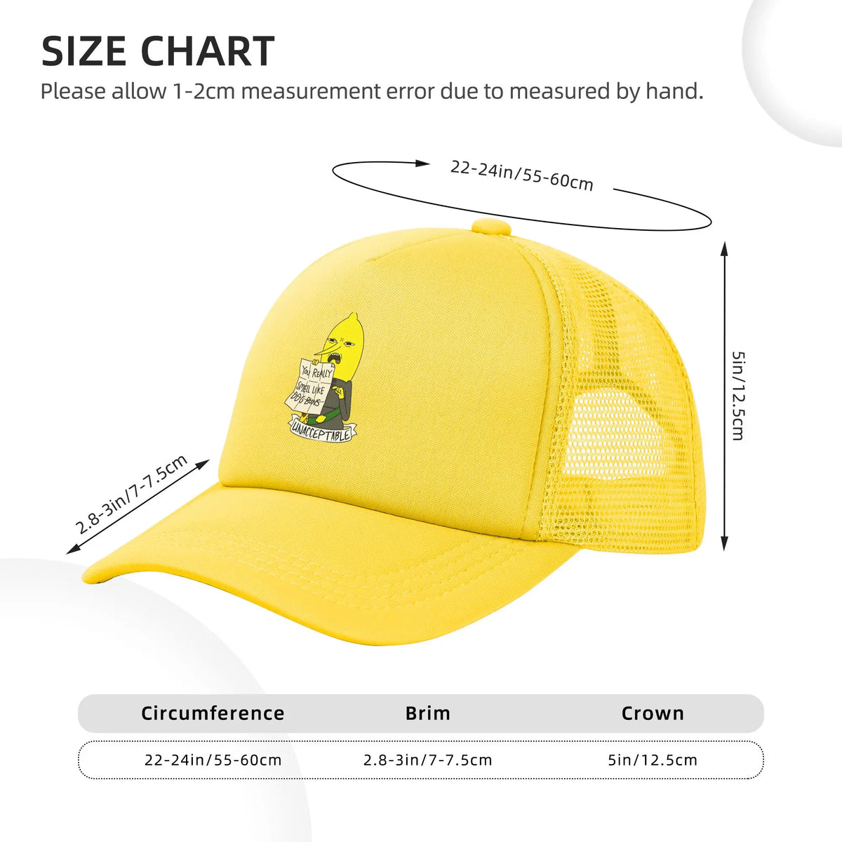 Adult Cartoon Lemon Lemongrab Baseball Caps
