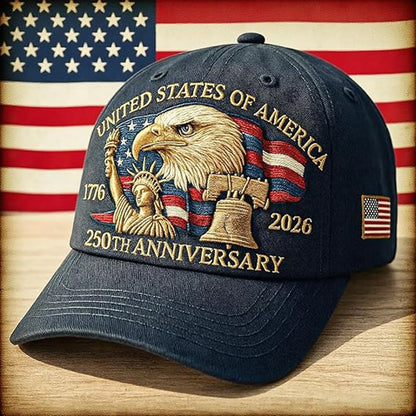 US 250th Anniversary Cap Adjustable Patriotic Baseball Cap US 250th Anniversary For Men Women