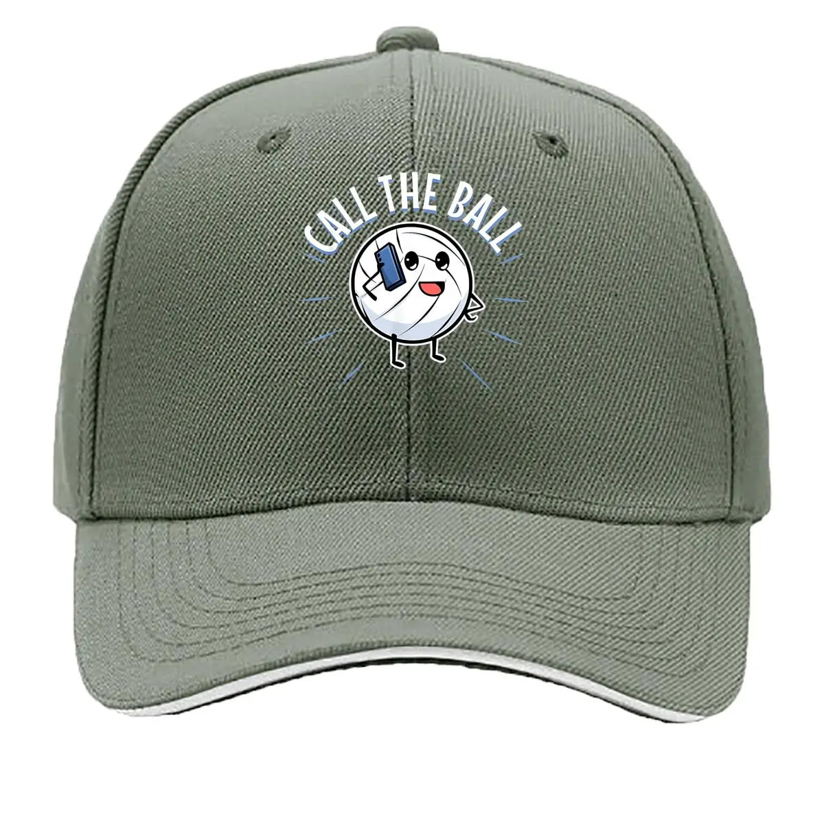 Call The Ball Volleyball Cartoon Black Sandwich Baseball Cap