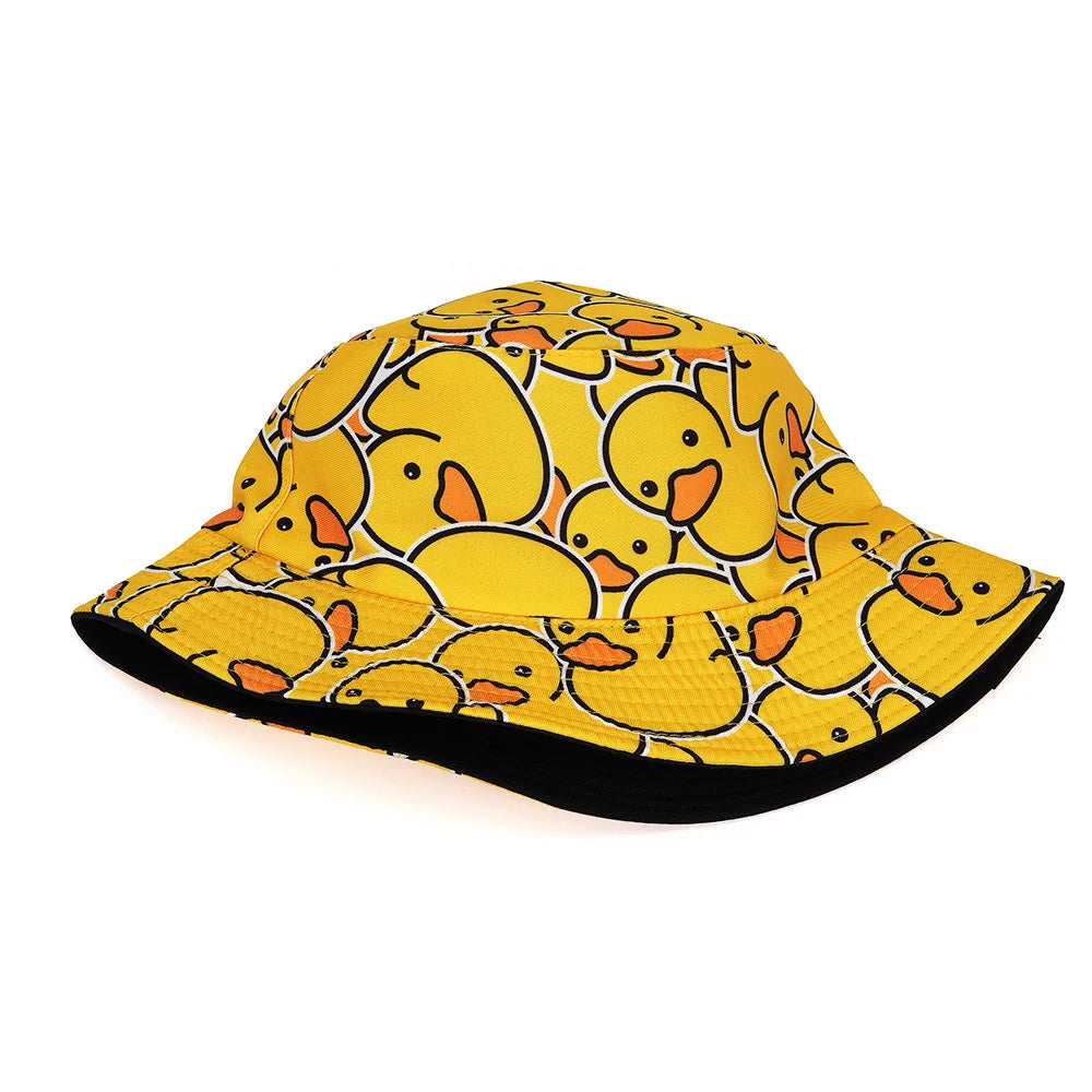 Cute Cartoon Duck Fisherman Hat Travel Beach Hat Lightweight Basin Hat