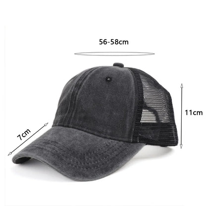 Washed Baseball Cap Outdoor Mesh Cap Sports Fashion