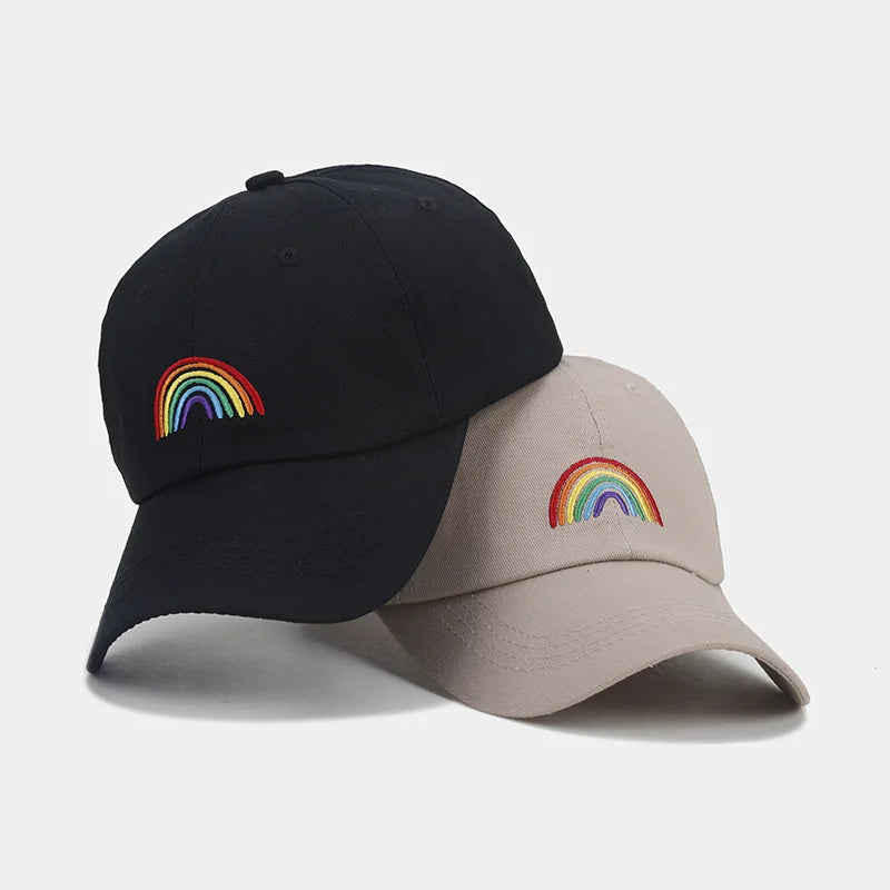 Rainbow Embroidered Baseball Cap Suitable For Both Men And Women