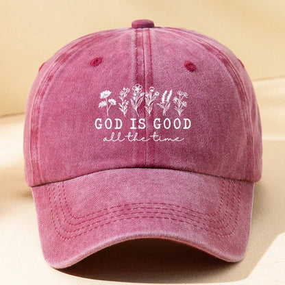 Women Outdoor Baseball Hat with Flower Letter Print