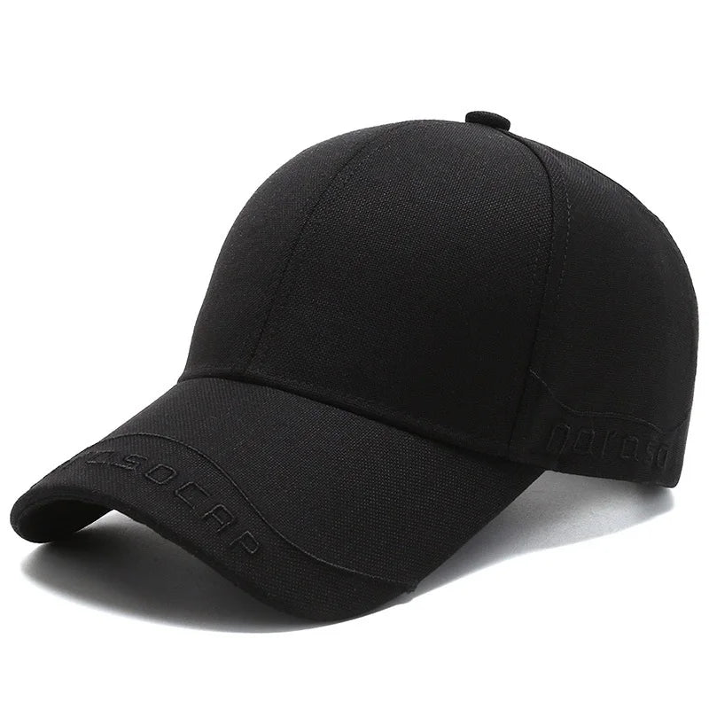 New Black Baseball Caps For Men Women Sunhat Solid Letter Sunscreen Cap
