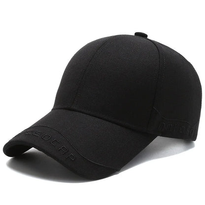 New Black Baseball Caps For Men Women Sunhat Solid Letter Sunscreen Cap