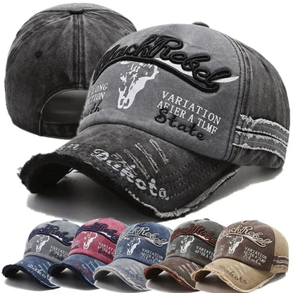 Unisex Washed Cotton Vintage Cap Letter Embroidery Baseball Cap