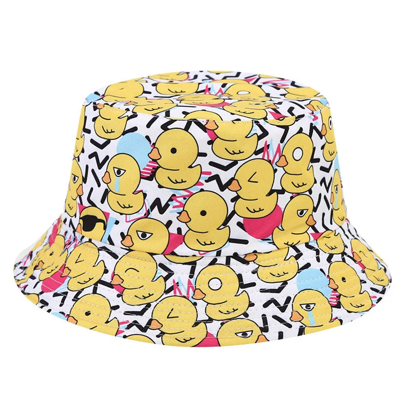 Double Sided Bucket Hat Cartoon Little Duck All Over Print