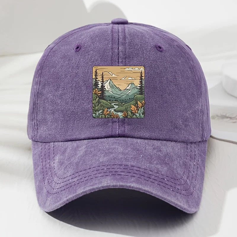 Baseball Cap Landscape Print Retro Men's And Women's Fashionable Outdoor Hat