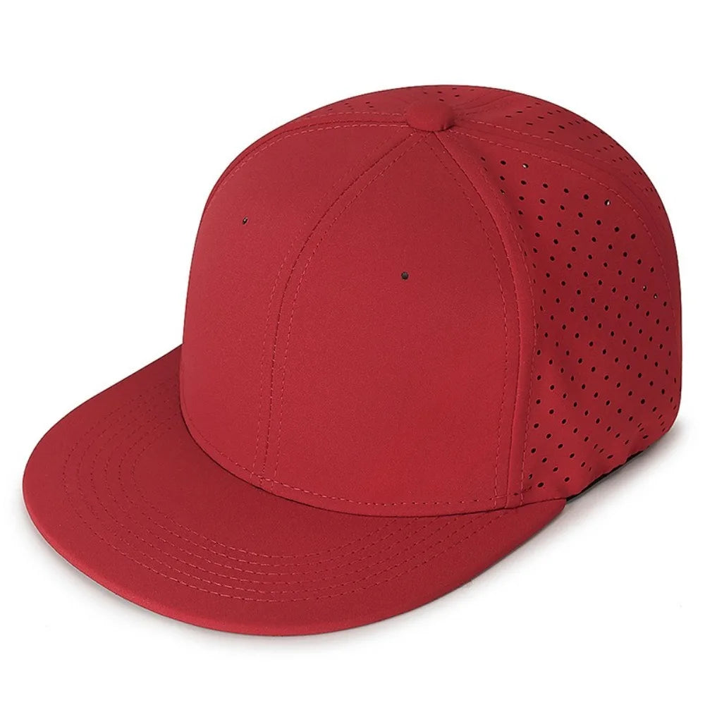 High Quality Full Closed Mens Snaoback Cap Causal Solid Flat Brim