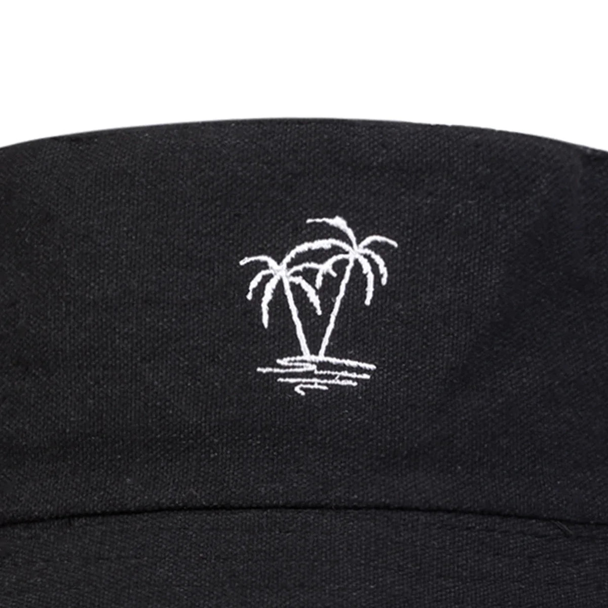 Unisex Coconut Tree Embroidery Double Sided Wearing Bucket Hats
