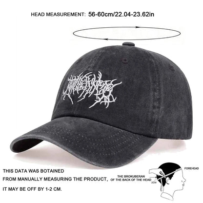 Unisex Letter Embroidery Wah Baseball Cap Outdoor