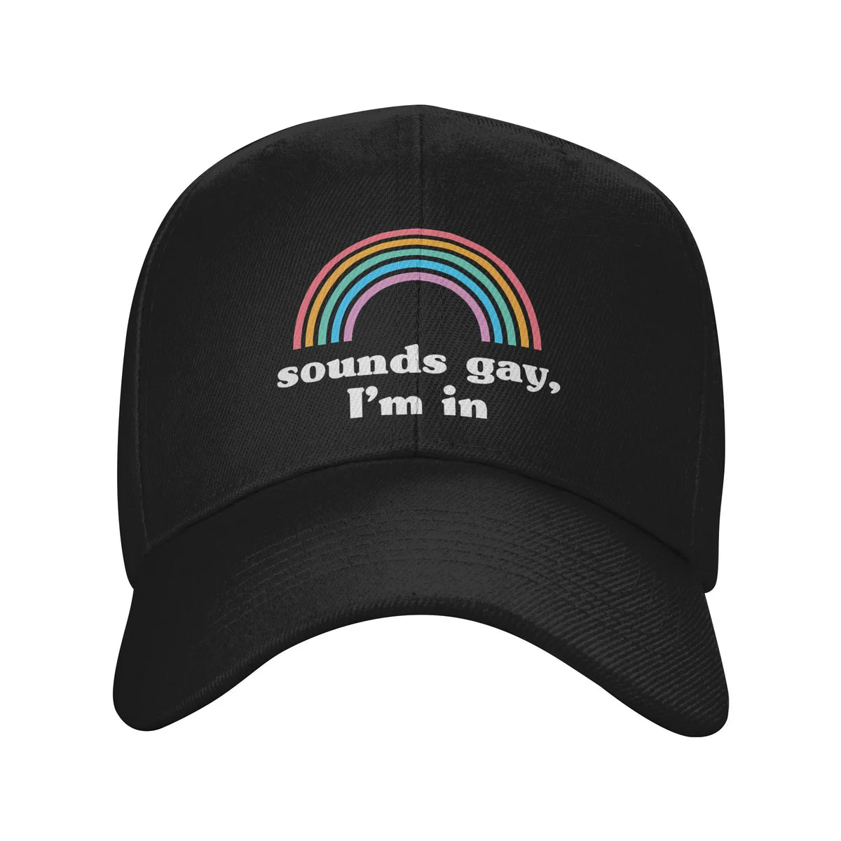 Fashion Sounds Gay I'm In LGBT Pride Rainbow Racerback Curved Brim Baseball Cap