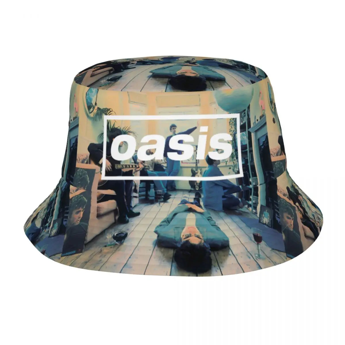 Streetwear O-Oasis Rock Collage Bucket Hats Teen Lightweight Outdoor